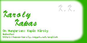 karoly kapas business card